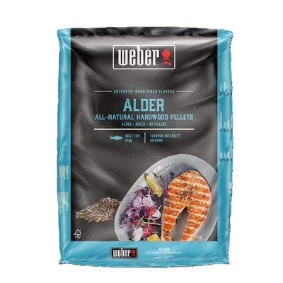 Weber természetes keményfa pellet, éger, 8 kg