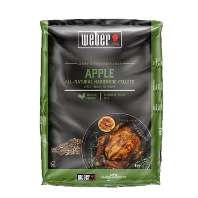 Weber természetes keményfa pellet, alma, 8 kg