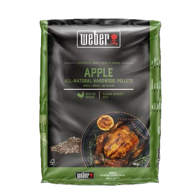 Weber természetes keményfa pellet, alma, 8 kg