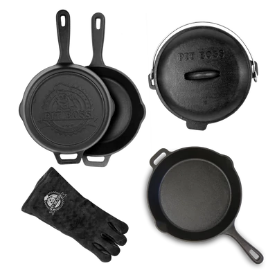 Pit Boss öntöttvas edény készlet, 6 db-os