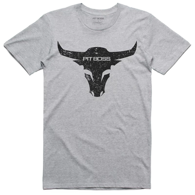 Pit Boss Bull T-Shirt, Grey Heather - Men's XXL