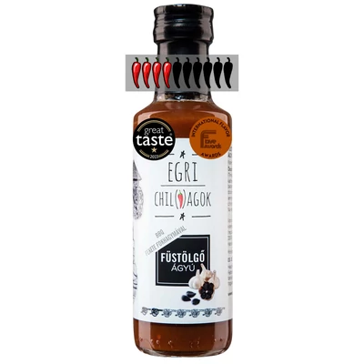 Egri Chiliagok Füstölgő Ágyú, fekete fokhagymás bbq chili szósz, dupla díjnyertes, 100 ml