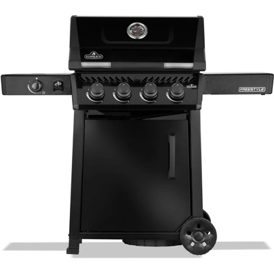 Napoleon Freestyle 425 gázgrill, fekete ajtóval, oldalégővel