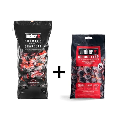 Weber 10 kg faszén és 8 kg brikett egy csomagban