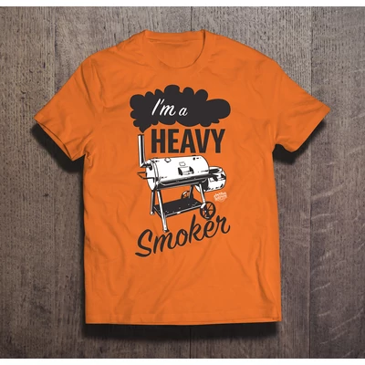 "I'm a Heavy Smoker" egyedi póló, narancs