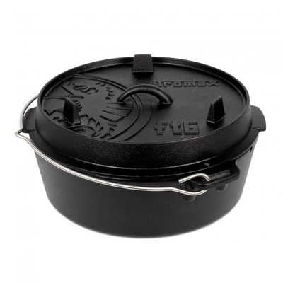 Petromax Dutch Oven, 5,5 liter, 33 cm, lapos fenékkel