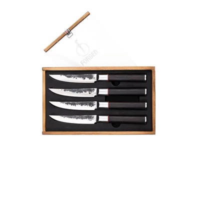 Forged Sebra steakkés szett, 4 db, díszdobozban