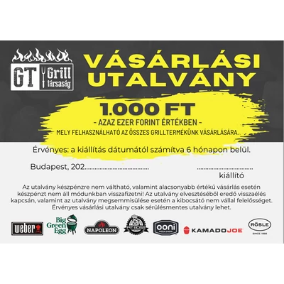 Vásárlási utalvány 1000 Ft értékben