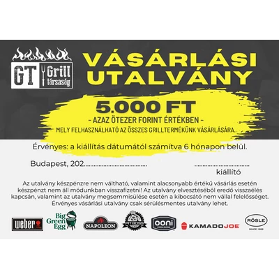 Vásárlási utalvány 5.000 Ft értékben