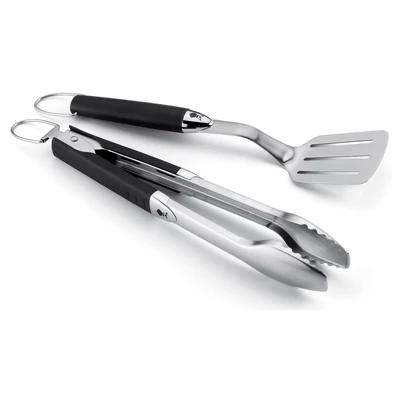 Weber Premium compact eszközkészlet, 2  db-os, rozsdamentes acél, fekete