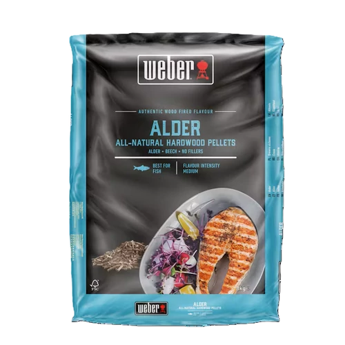 Weber természetes keményfa pellet, éger, 8 kg