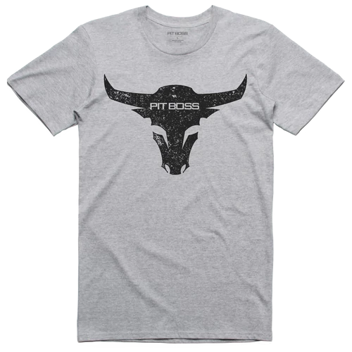 Pit Boss Bull T-Shirt, Grey Heather - Men's XL