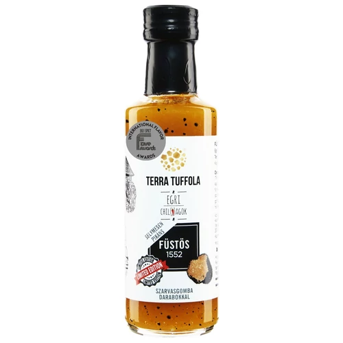 Egri Chiliagok Terra Tuffola Füstös 1552 chili szósz szarvasgomba darabokkal és olajjal, ezüstérmes, 100 ml