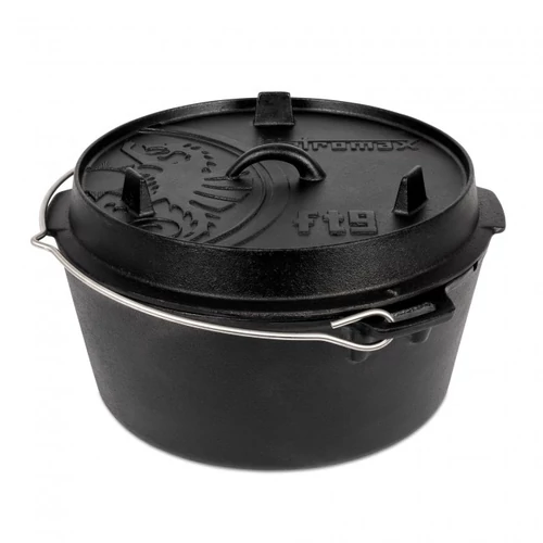Petromax Dutch Oven, öntöttvas edény,  8 liter, lapos fenékkel