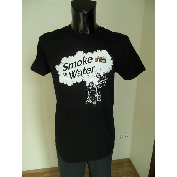Grilltársaság "Smoke on the Water" egyedi póló, XXL-es méret