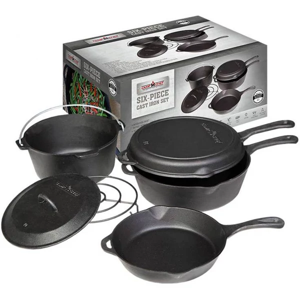 Camp Chef 6 db-os öntöttvas készlet