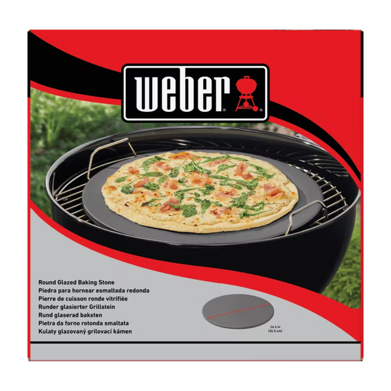 Weber - kerek mázas pizzakő és grillkő - 36 cm