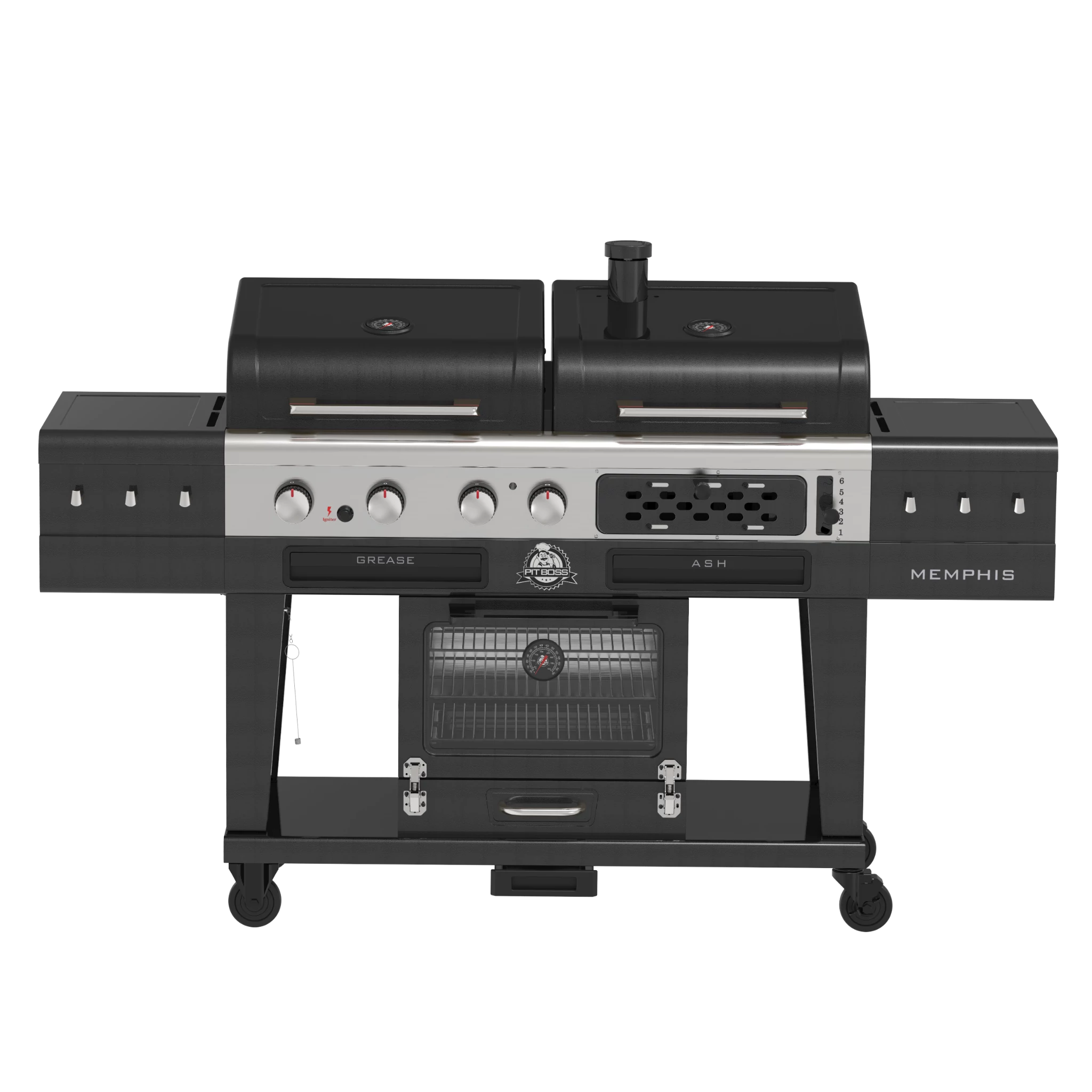 Pit Boss Memphis 2.0, 3 in 1 kombinált grillsütő - gázgrill, faszenes grillsütő, elektromos füstölő