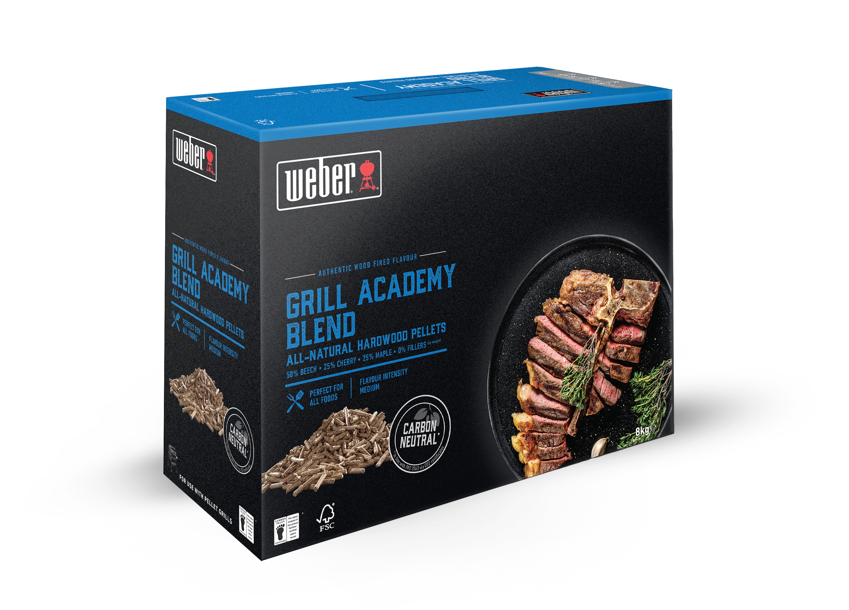 Weber 100%-ban természetes keményfa pellet, Academy Blend, 8 kg