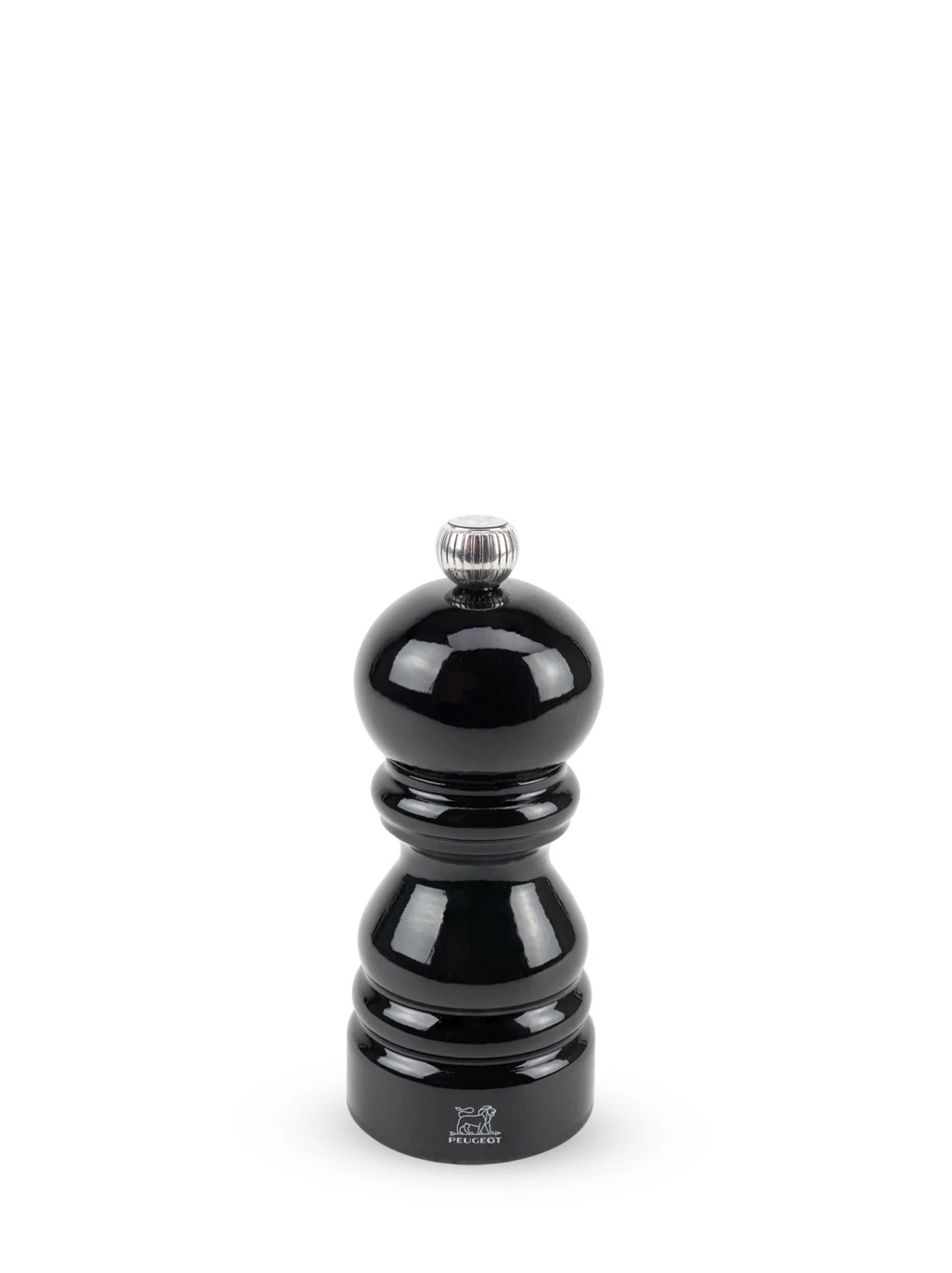 Peugeot Paris borsőrlő, fa, 12 cm, lakkfekete