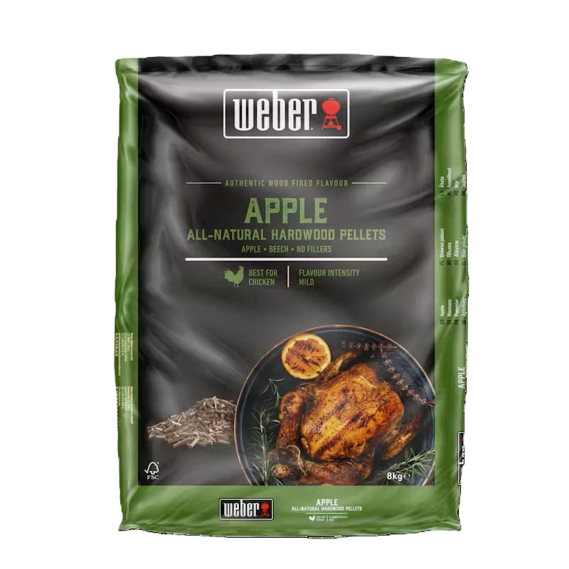Weber természetes keményfa pellet, alma, 8 kg