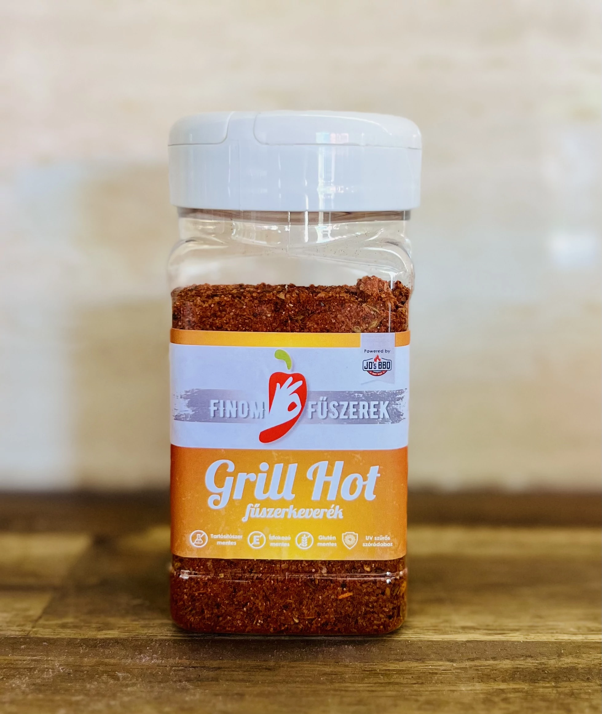 JD's BBQ Grill Hot fűszerkeverék szóródobozban, 200 g