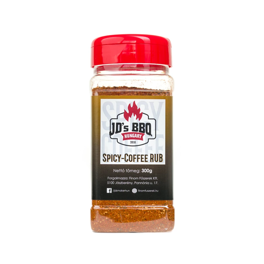 JD's BBQ Spicy-Coffee rub szóródobozban, 300 g