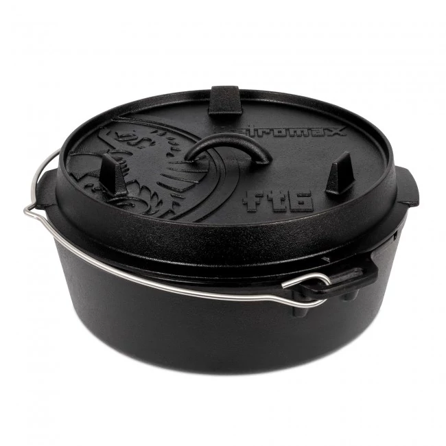 Petromax Dutch Oven, 5,5 liter, 33 cm, lapos fenékkel