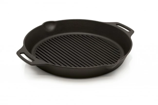 Petromax bordázott öntöttvas serpenyő, 35 cm, két fogantyúval