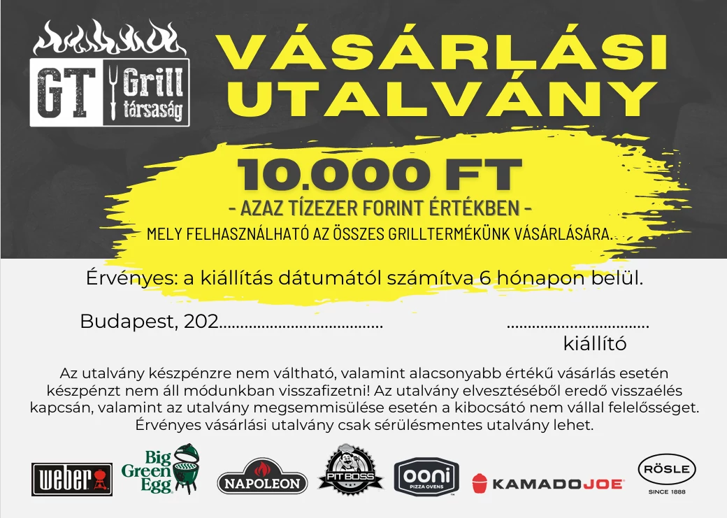 Vásárlási utalvány 10.000 Ft értékben