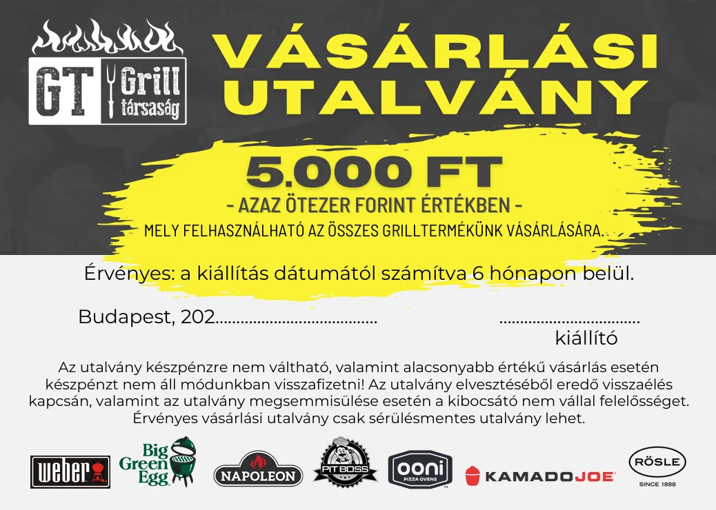 Vásárlási utalvány  5.000 Ft értékben