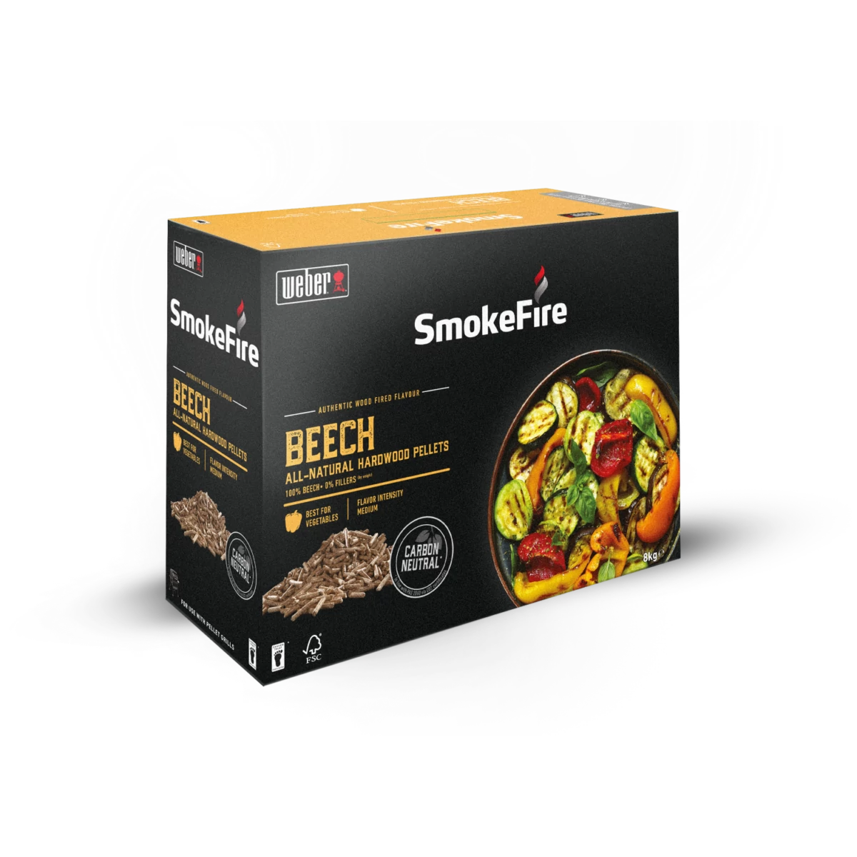 Weber 100%-ban természetes bükk keményfa pellet, 8 kg